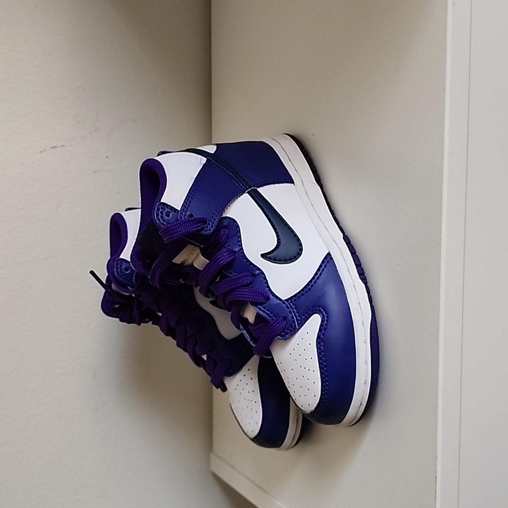 Nike Kids Purple and White High-Top Sneakers